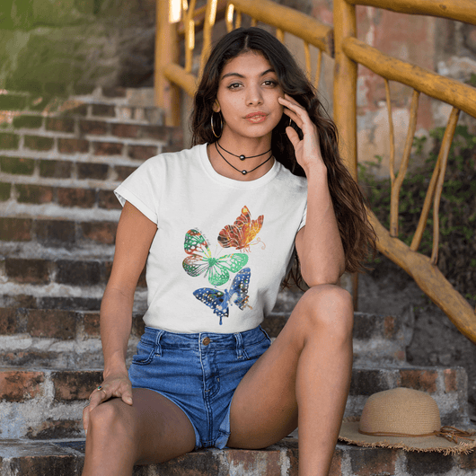Flying Butterflies T-Shirt - T-Shirt - JumpingDots