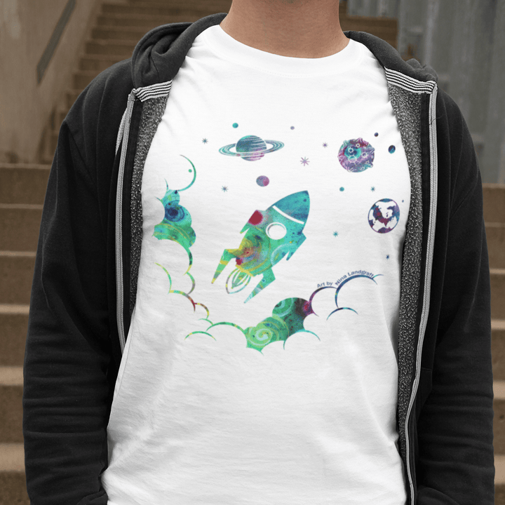 Rocket and Planets T-Shirt - T-Shirt - JumpingDots