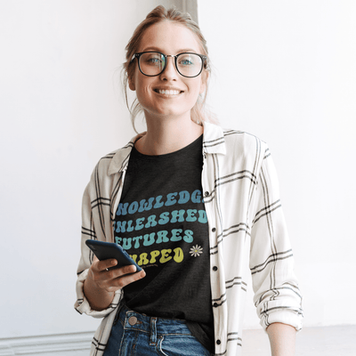 Knowledge Unleashed Futures Shaped T-Shirt - T-Shirt - JumpingDots