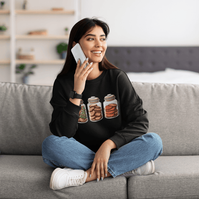 Cute Christmas Cookie In A Jar Sweatshirt - Sweatshirt - JumpingDots