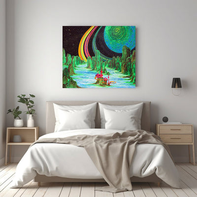 Modern Saturn's Metropolis on Large Canvas - Canvas - JumpingDots