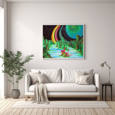 Modern Saturn's Metropolis on Large Canvas - Canvas - JumpingDots