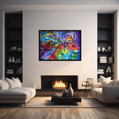 Colorful Starburst Art On Canvas - Canvas - JumpingDots