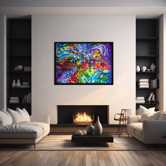 Colorful Starburst Art On Canvas - Canvas - JumpingDots