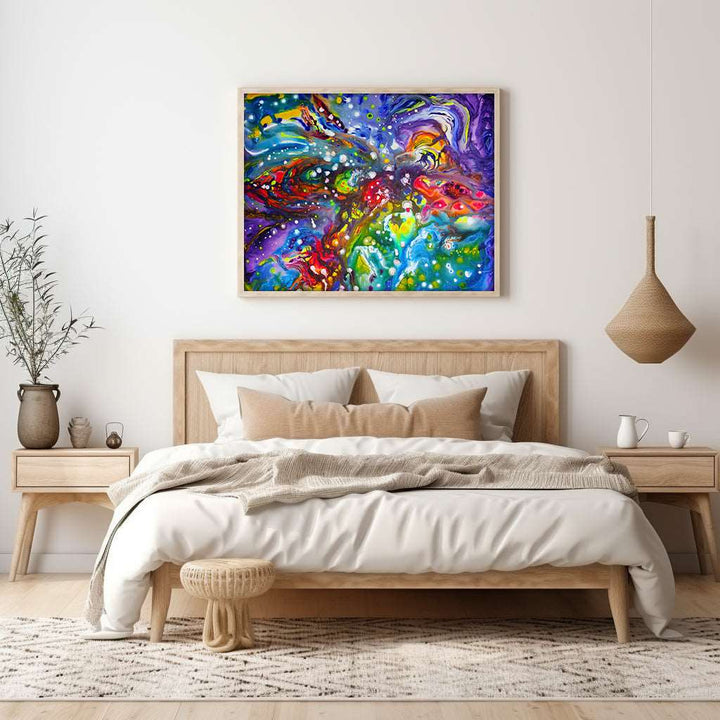 Colorful Starburst Art On Canvas - Canvas - JumpingDots