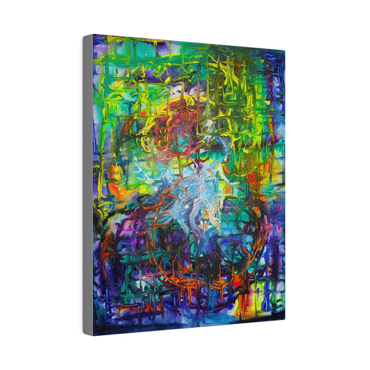 Transcendent Reflections of Abstract Aqua Spheres on Canvas - Canvas - JumpingDots